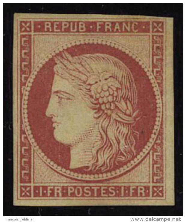 Neuf Avec Charni&egrave;re N&deg; 6f, 1f Carmin Fonc&eacute;, R&eacute;impression, T.B. - Altri & Non Classificati