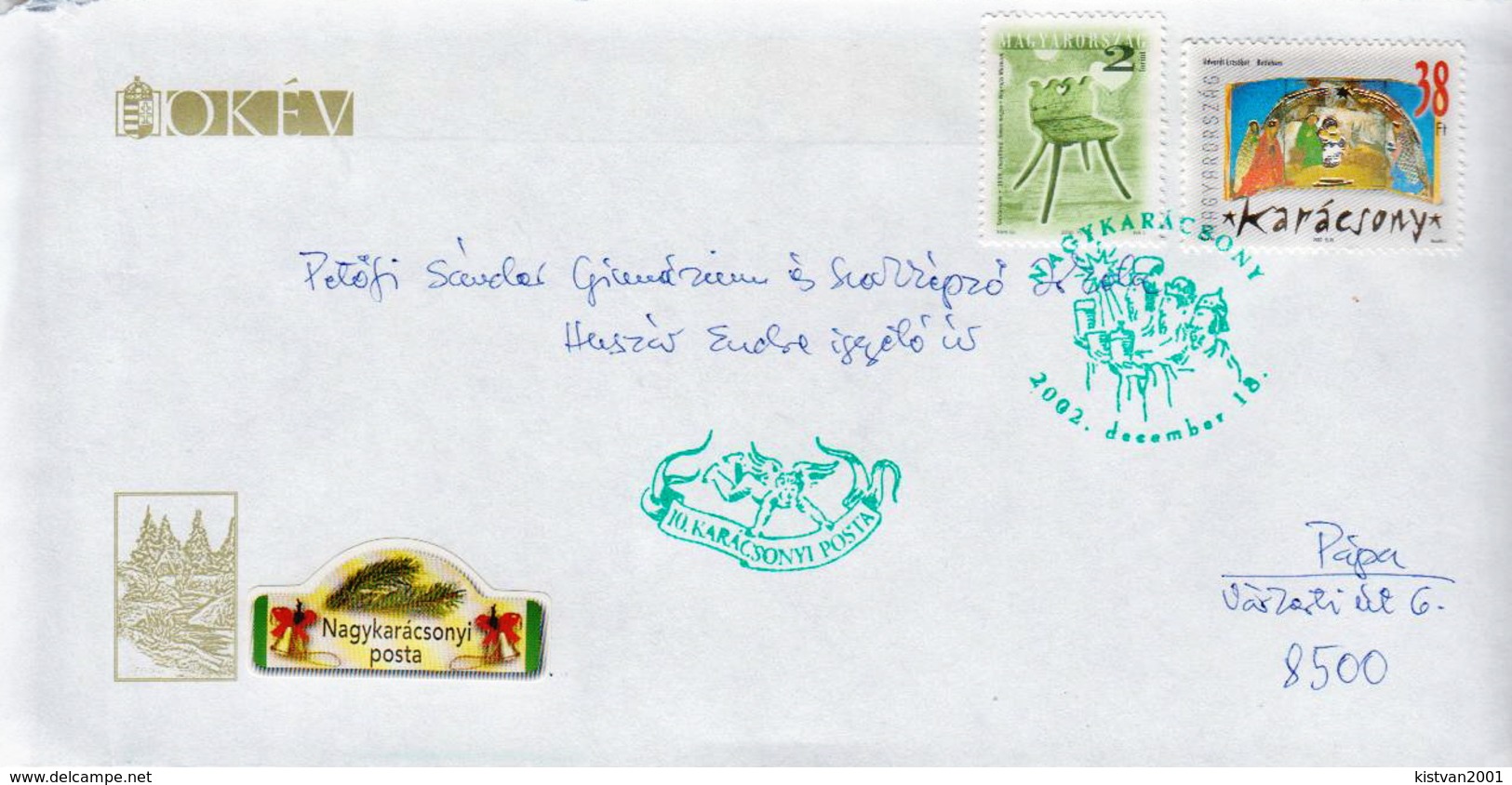 Postal History: Hungary Cover With Special Christmas Cancel: Nagykaracsony - Postmark Collection