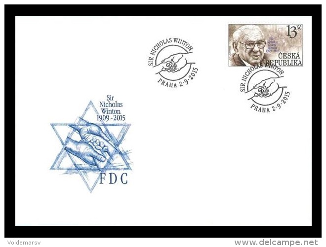 FDC Czech Republic 2015 Mih. 858 Sir Nicholas Winton - FDC