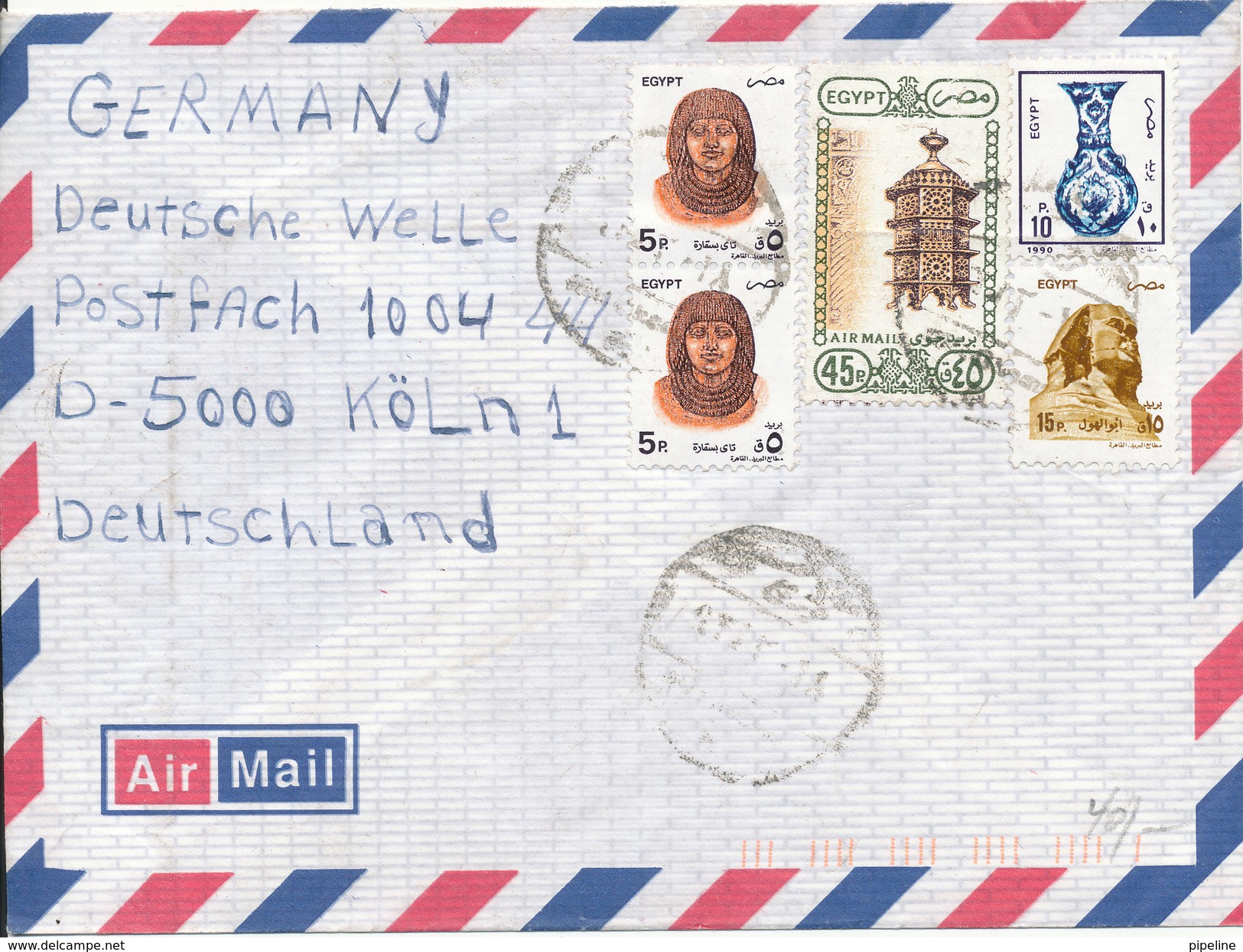 Egypt Air Mail Cover Sent To Germany With More Topic Stamps - Poste Aérienne