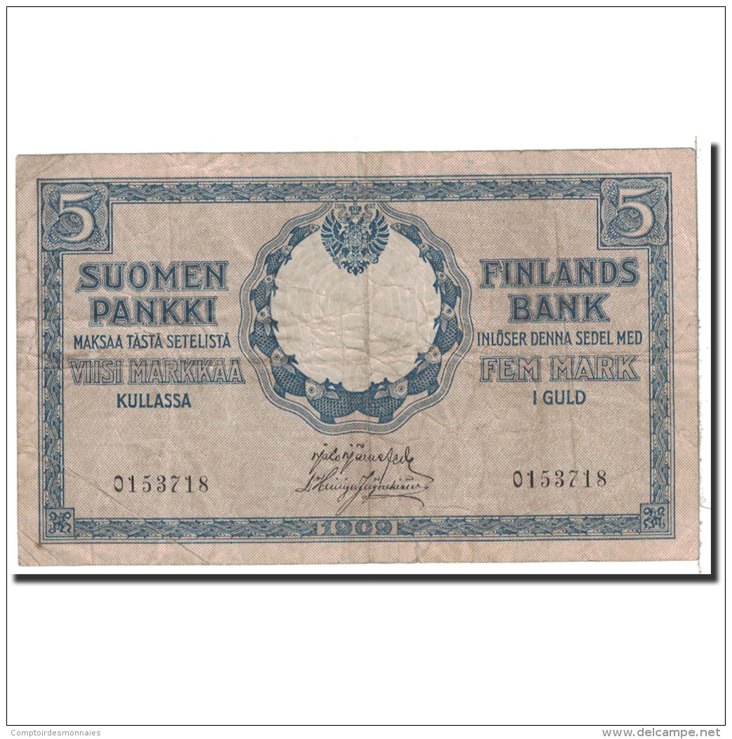 Finlande, 5 Markkaa, 1909, KM:20, TB - Finlande