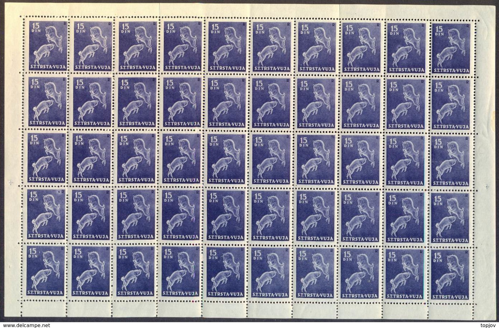 TRIESTE  B - SLOVENIA - ISTRIA - CAPRE In ORGINAL. SHEET - **MNH - 1950  Cat 2500 E - Mint/hinged