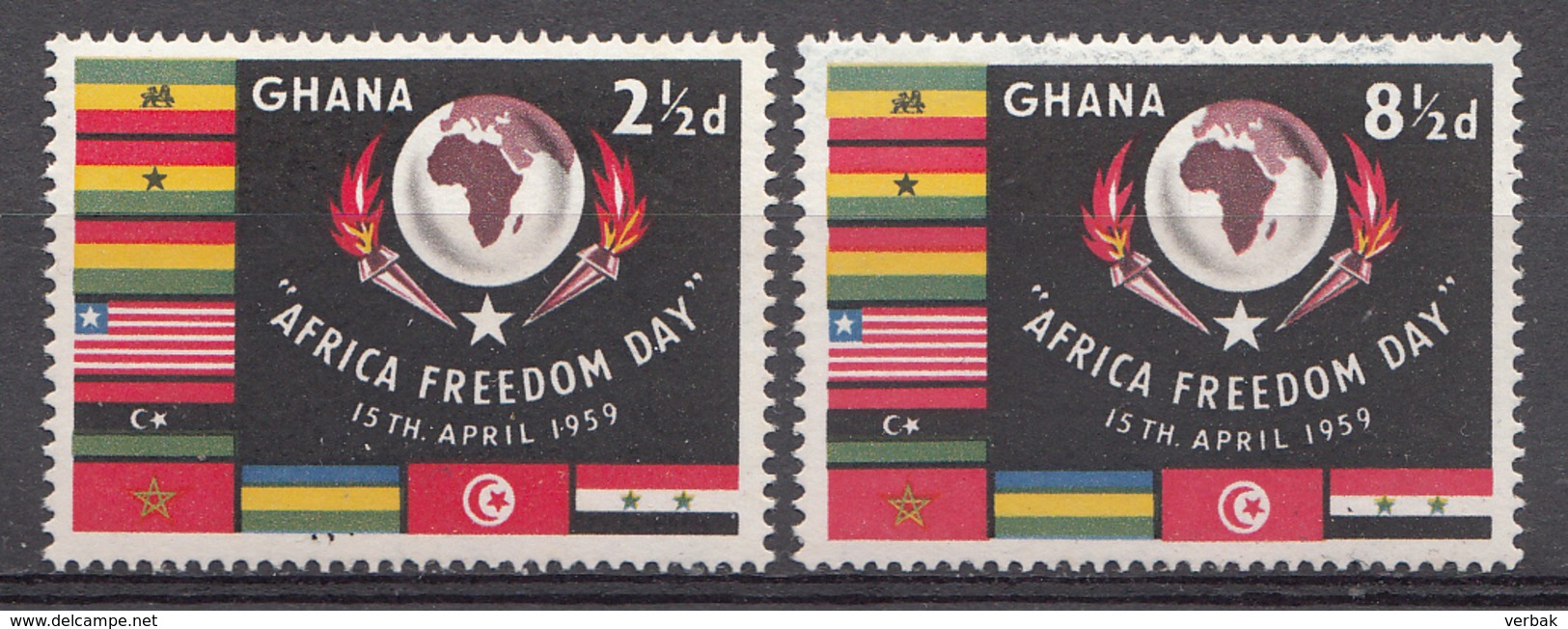 Ghana 1959 Mi.nr: 46-47 Tag Der Afrikanischen Freiheit  Neuf Sans Charniere /MNH / Postfris - Ghana (1957-...)