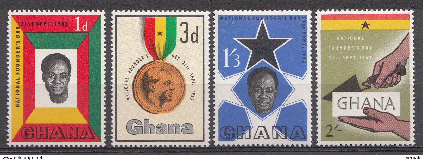 Ghana 1962 Mi.nr: 130-133 Tag Des Gründus Der Nation  Neuf Sans Charniere /MNH / Postfris - Ghana (1957-...)