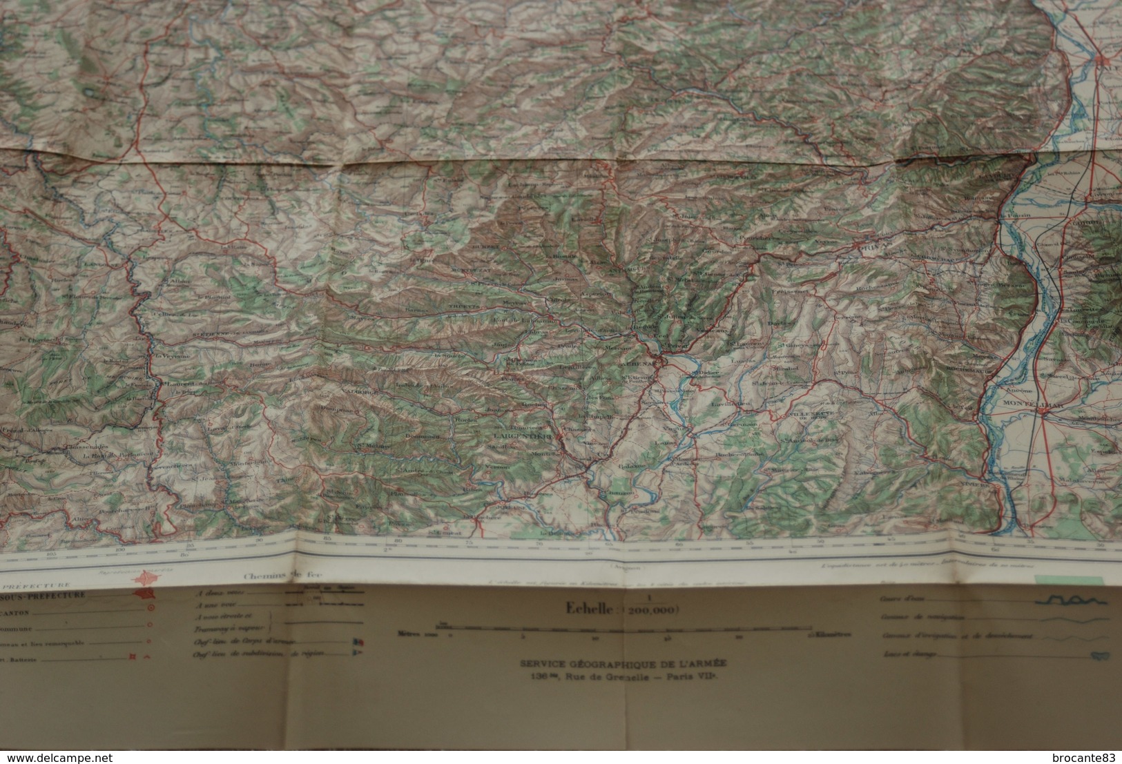 Service Geographique De L'armée Carte De France Au 200000eme Feuille Le Puy - Documents