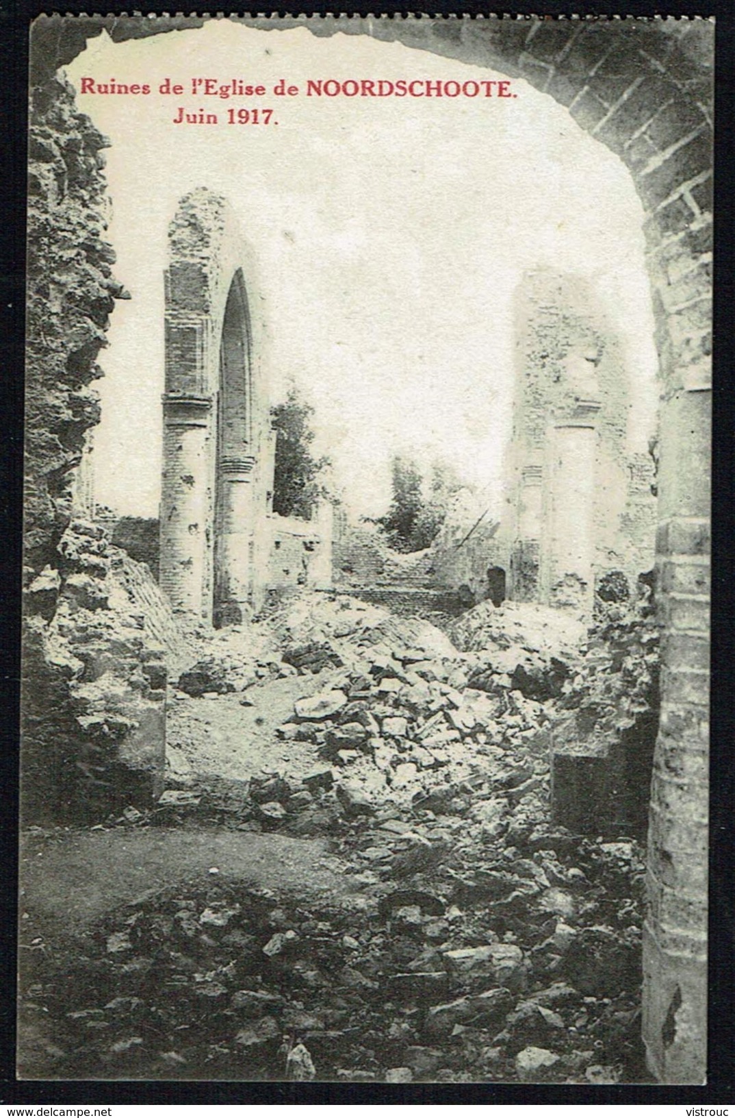NOORDSCHOOTE - Puinen/ruines - L'Eglise - Circulé - Circulated - Gelaufen - 1920. - Lo-Reninge