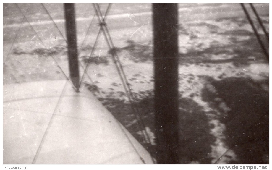 France? Avion Au Sol Sur La Plage Et En Vol Aviation Ancienne Photo 1920's - Aviation