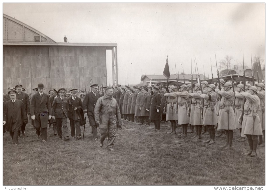 France Le Bourget Retour Du Ministre Dumesnil Aeronautique Ancienne Photo 1930 - Aviation