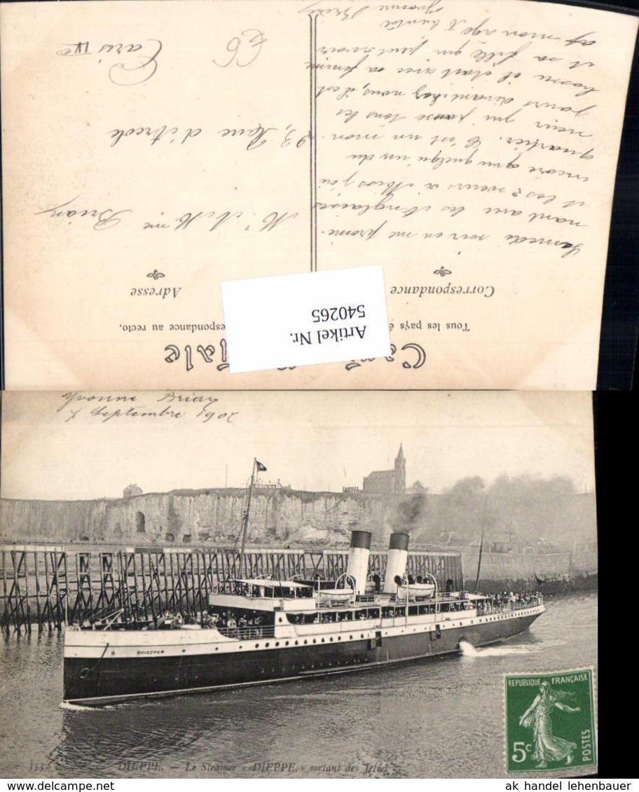 540265,Dieppe Le Steamer Dieppe Dampfer Hochseeschiff Schiff - Handel