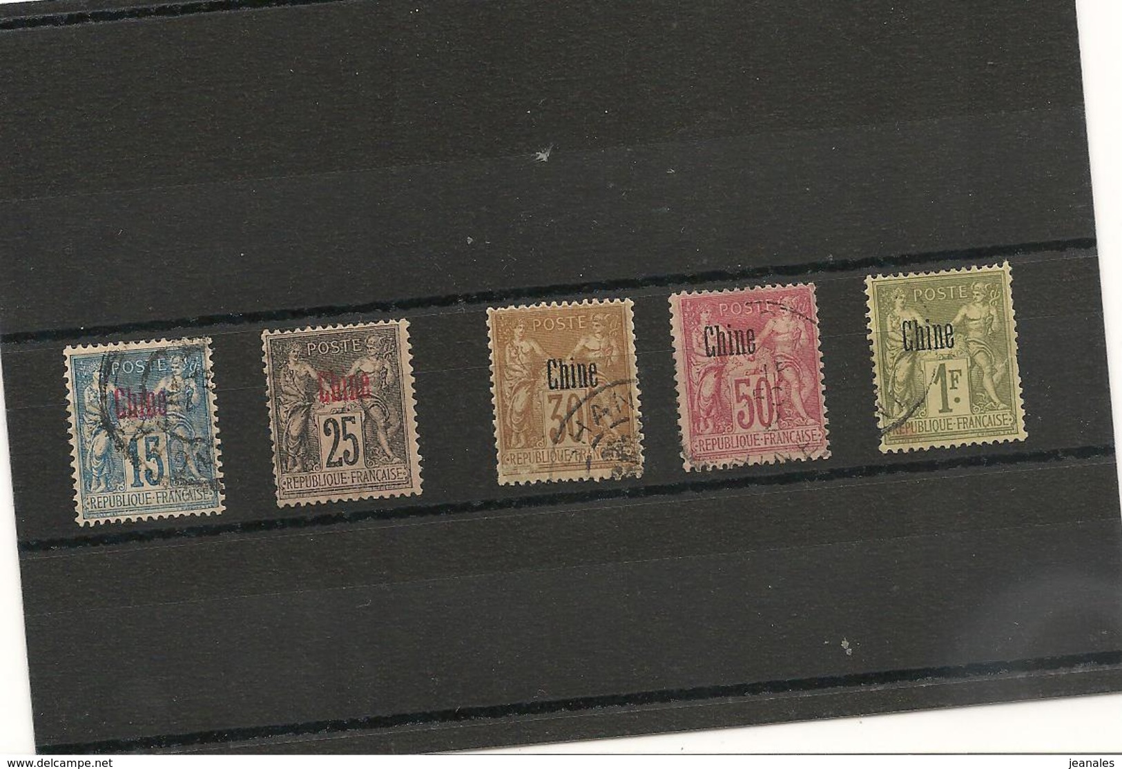 CHINE Année 1854/1900 N° Y/T : 6-8-9-11-14 Oblitérés Côte : 54,00 &euro; - Used Stamps
