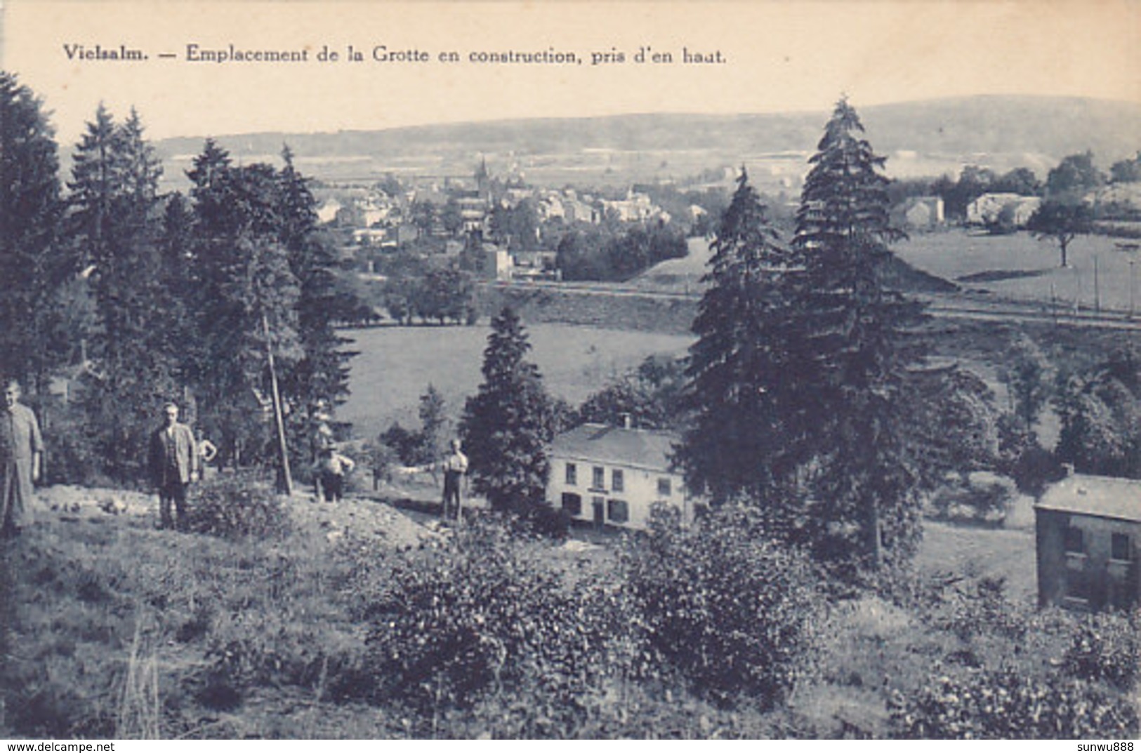 Vielsam - Emplacement De La Grotte En Construction, Pris D'en Haut (animée, Edition Belge) - Vielsalm