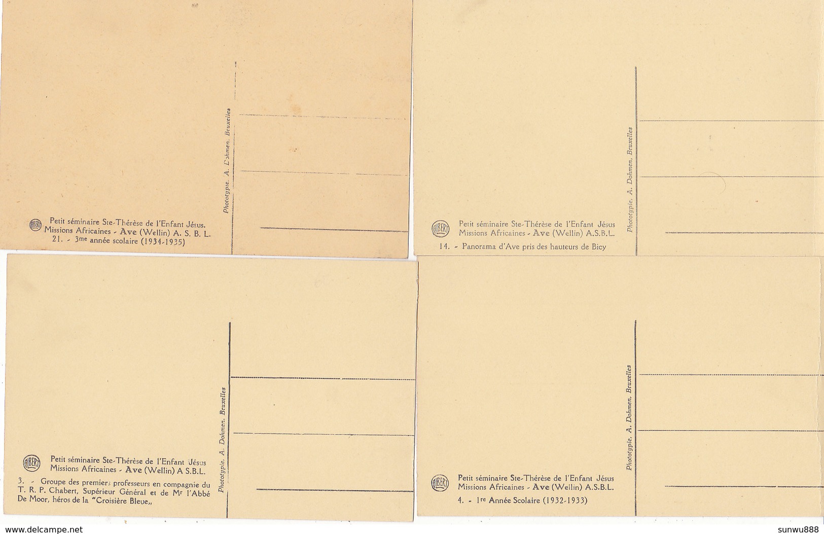 Ave - Lot 4 Cartes Petit Séminaire Ste Thérèse De L'Enfant Jésus - Wellin