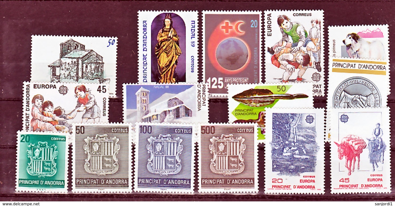 Andorre Espagnol 189 à 203 Années 1988 1989 Complètes  Neuf ** MNH Sin Charmela Cote 19.95 - Unused Stamps