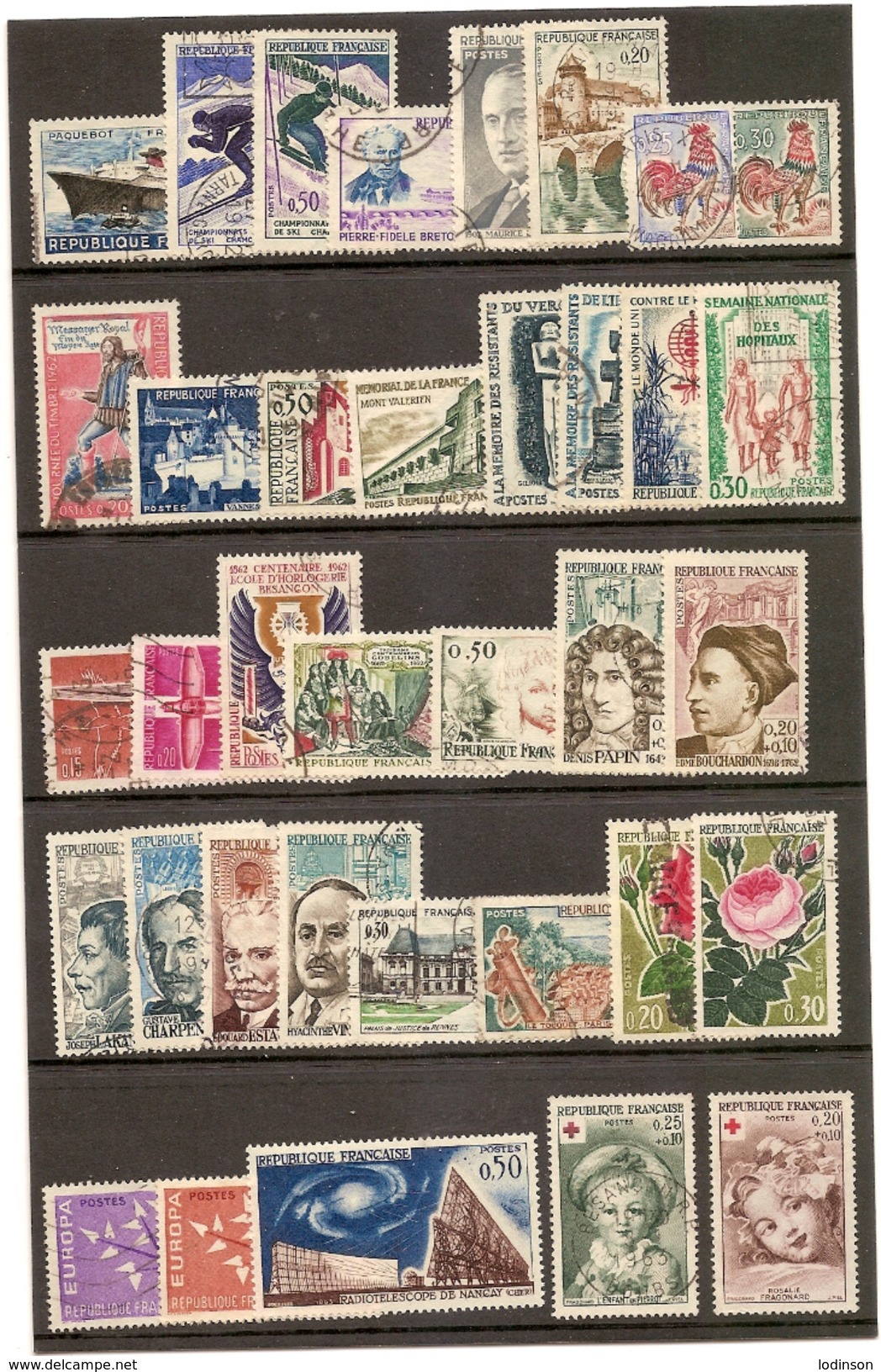 1962 Oblitérés  Année Complète (sauf N° 1353A Et 1360) - 1960-1969