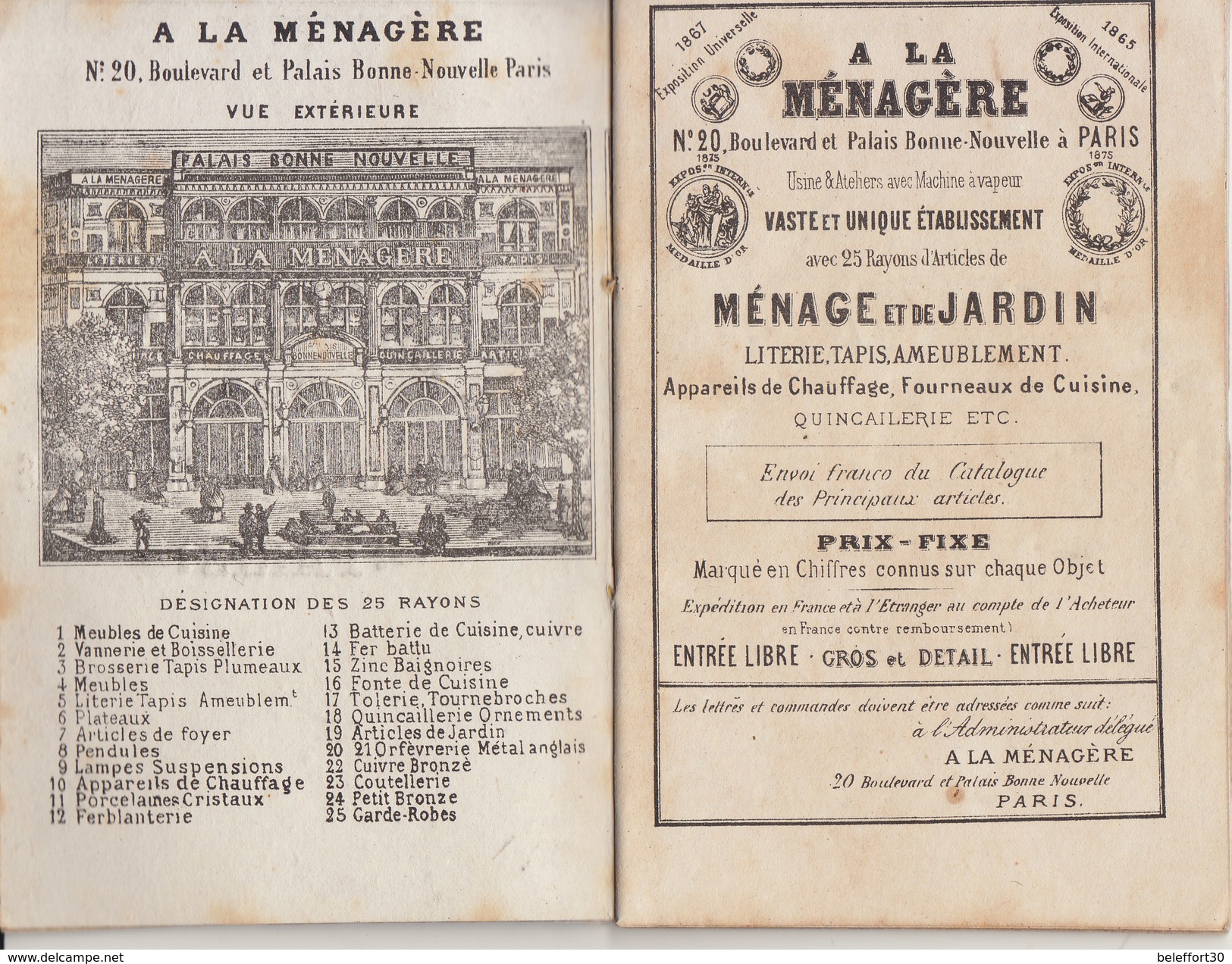 "A La Ménagère" Paris  Carnet De Notes - 1800 – 1899