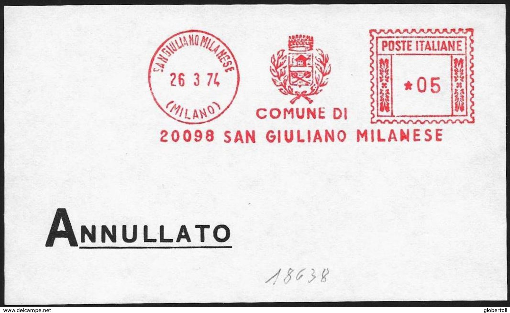 Italia/Italie/Italy: Ema, Meter, Bozzetto Annullato, Sketch Canceled, Comp Annulé, Stemma Di Città, City Coat Of Arms - Briefe U. Dokumente