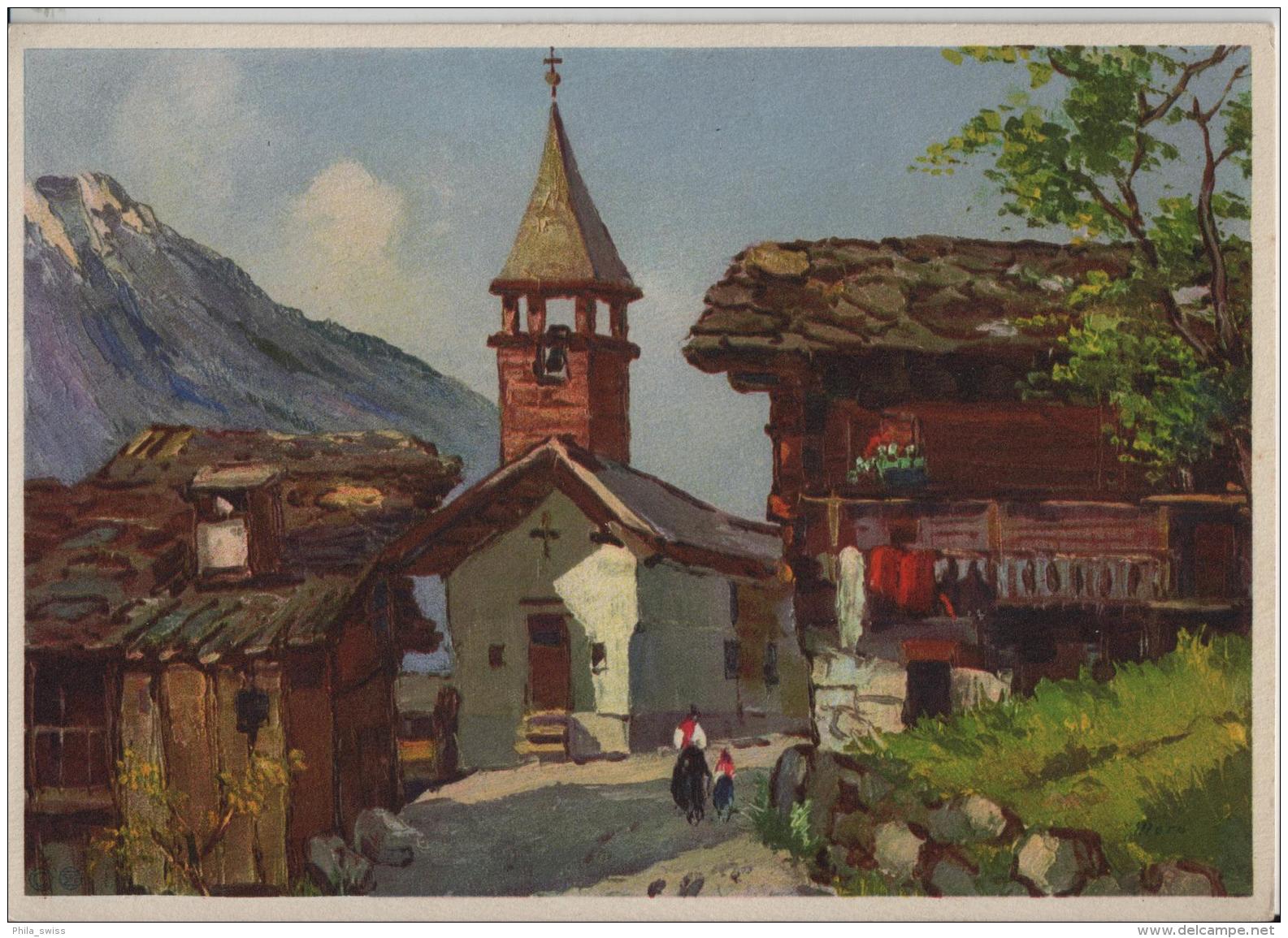 Quinet Pres Vissoie, Val D'Anniviers (Suisse) - Künstler-Karte - Vissoie