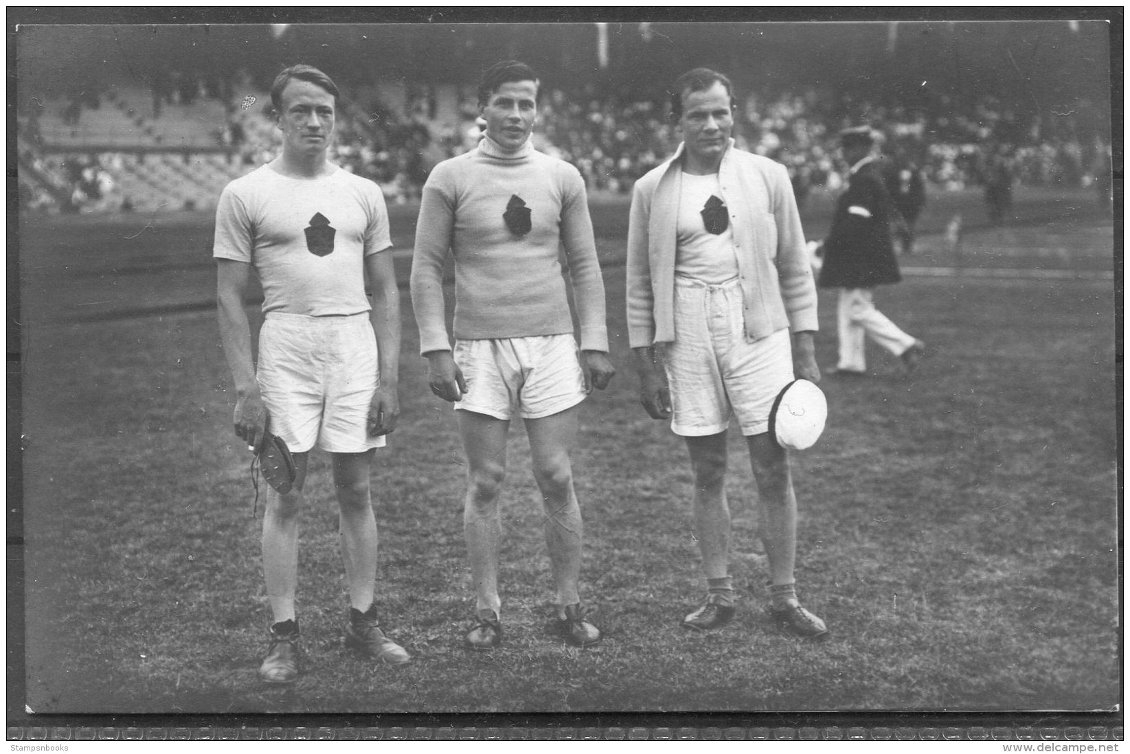 1912 Sweden Stockholm Olympics Official RP Postcard 136. Javelin Peltonen, Saaristo, Sukaniomi Finland - Olympic Games