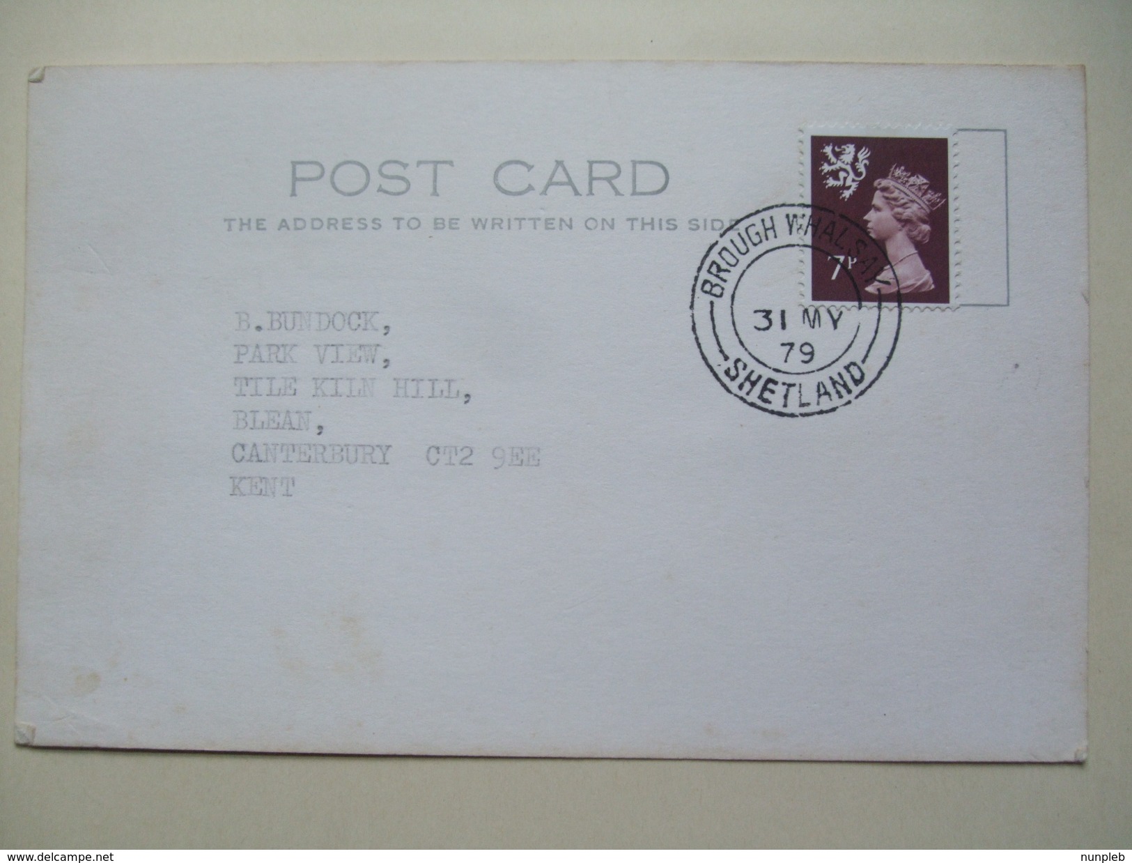 GB 1979 Cover - Brough Whalsey - Shetland Postmark - Poststempel