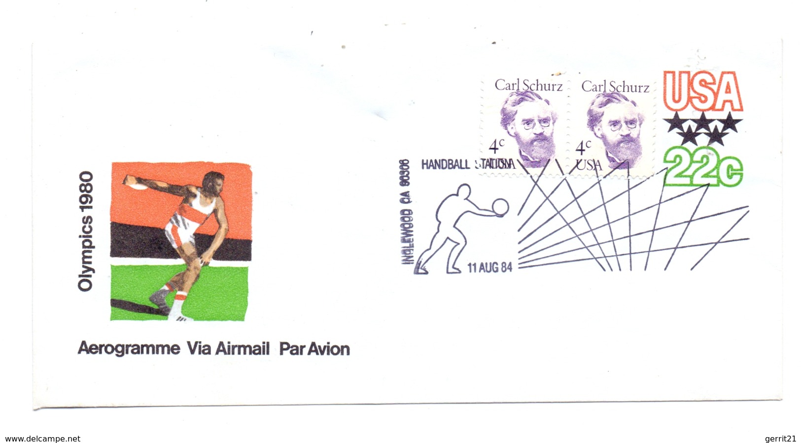 SPORT - HANDBALL, Sonder-Stempel Olympia 1980 - Pallamano