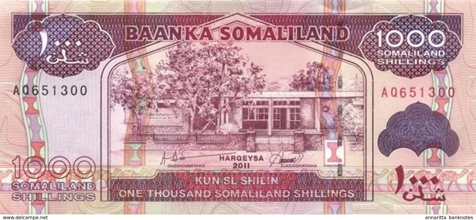 SOMALILAND 1000 SHILLINGS 2011 P-20 UNC [SOL123a] - Somalia