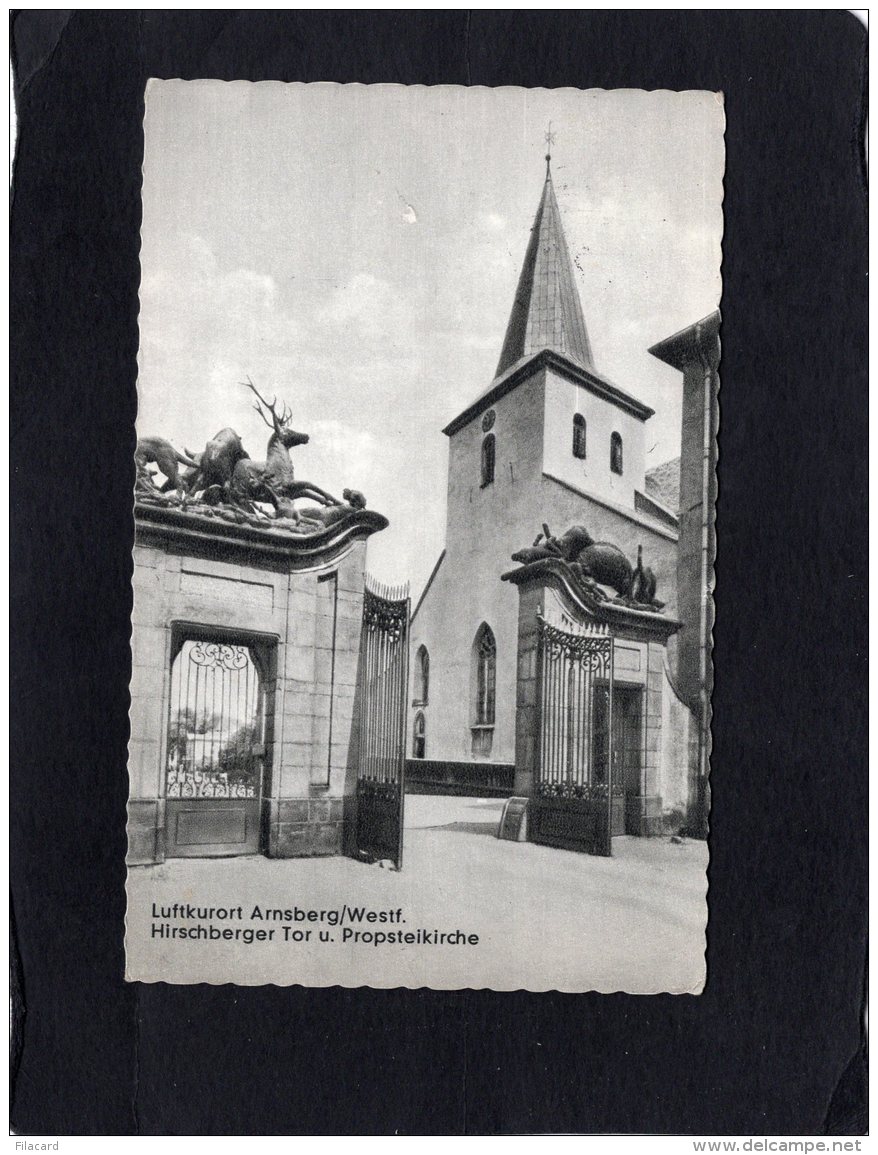 70570  Germania,   Luftkurort Arnsberg/Westf.,    Hirchberger Tor  U. Propsteikirche,  VG  1960 - Arnsberg