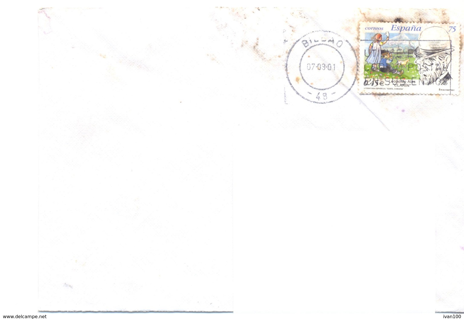 2001. Spain, The Letter Sent By Ordinary Post To Moldova - Brieven En Documenten