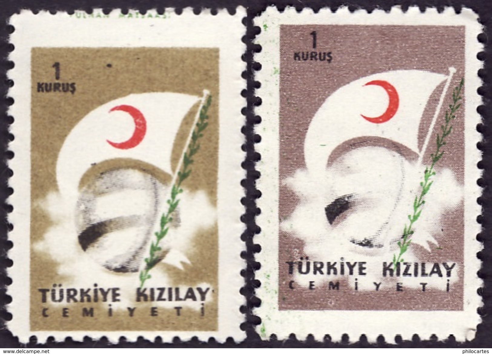 TURQUIE  -  Bienfaisance   217 (1957) Globe -  Et   244 (1958) -  NEUFS - Timbres De Bienfaisance