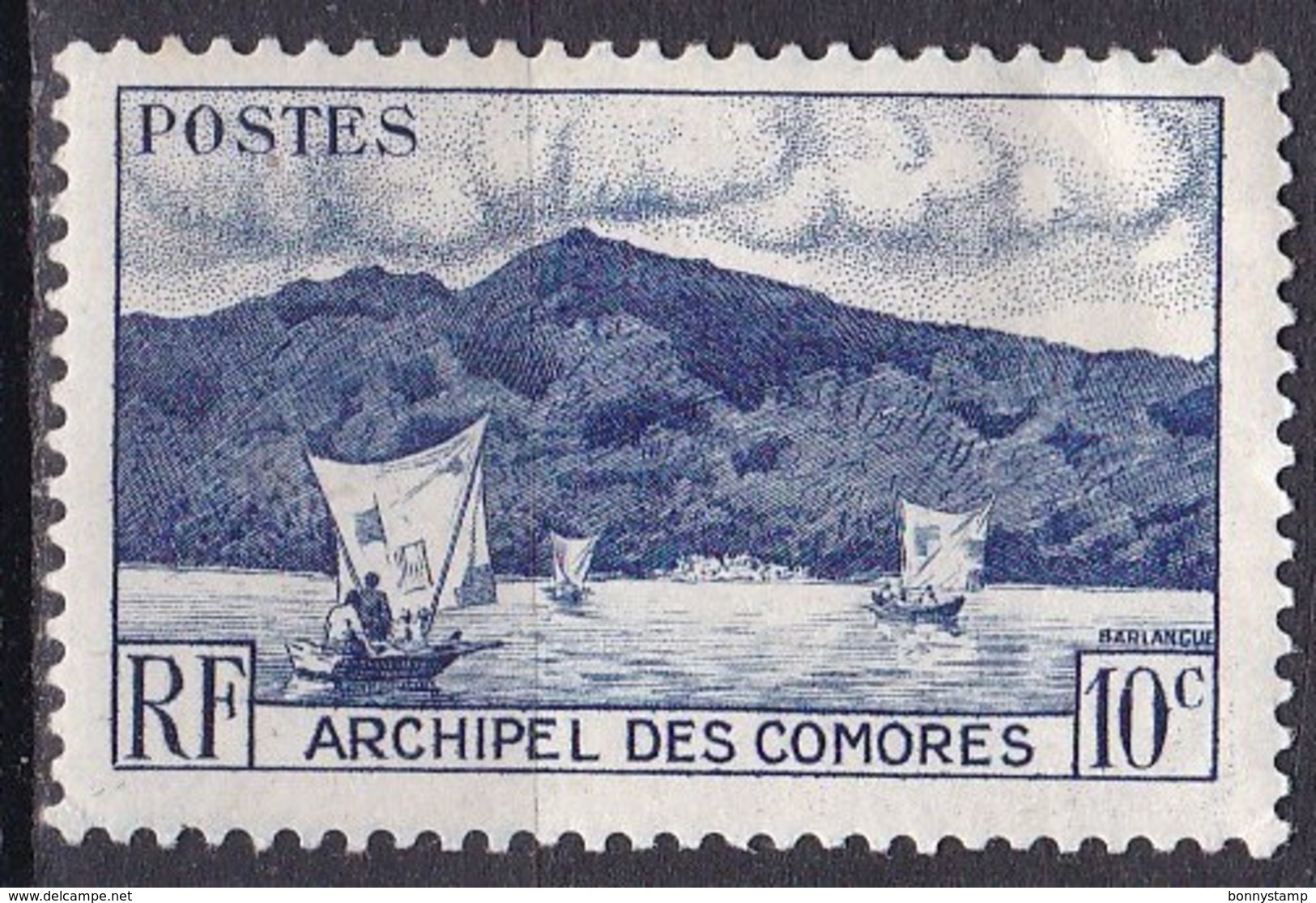 Isole Comore, 1950 - 10c Anjouan Bay - Nr.30 Usato° - Used Stamps