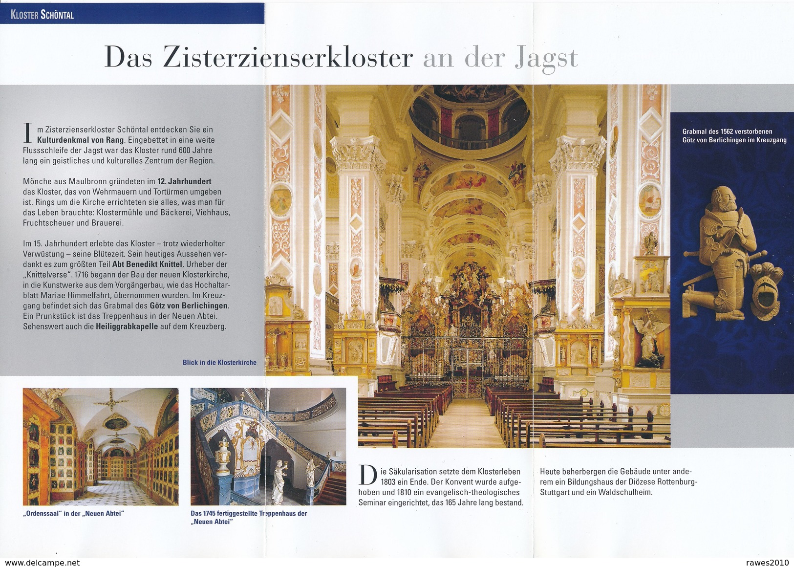 BRD Schöntal Kloster Faltblatt 3 Seiten - Bade-Wurtemberg