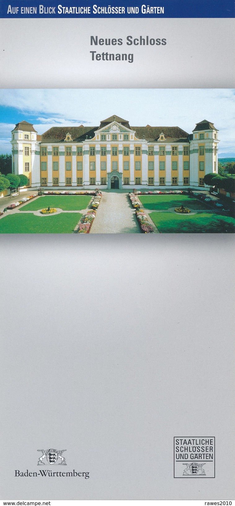 BRD Tettnang Neues Schloss Faltblatt 3 Seiten - Baden-Wurtemberg