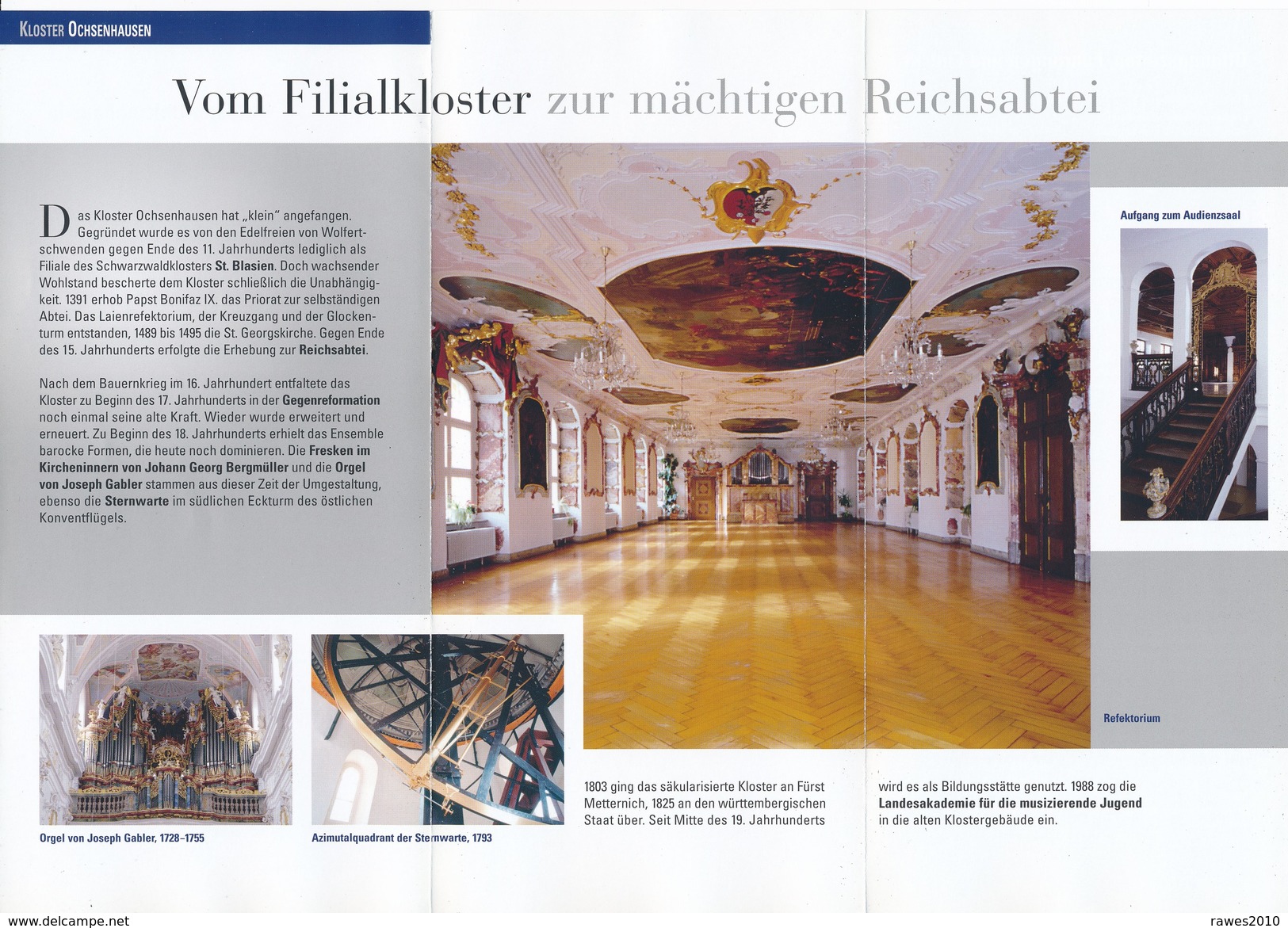 BRD Kloster Ochsenhausen Faltblatt 3 Seiten - Baden-Württemberg