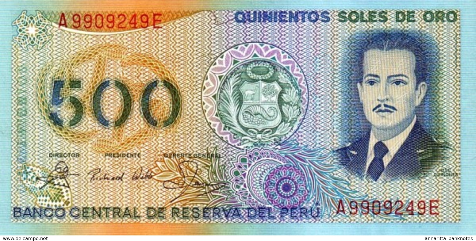 PERU 500 SOLES DE ORO 1982 P-125A UNC  [PE125A] - Pérou