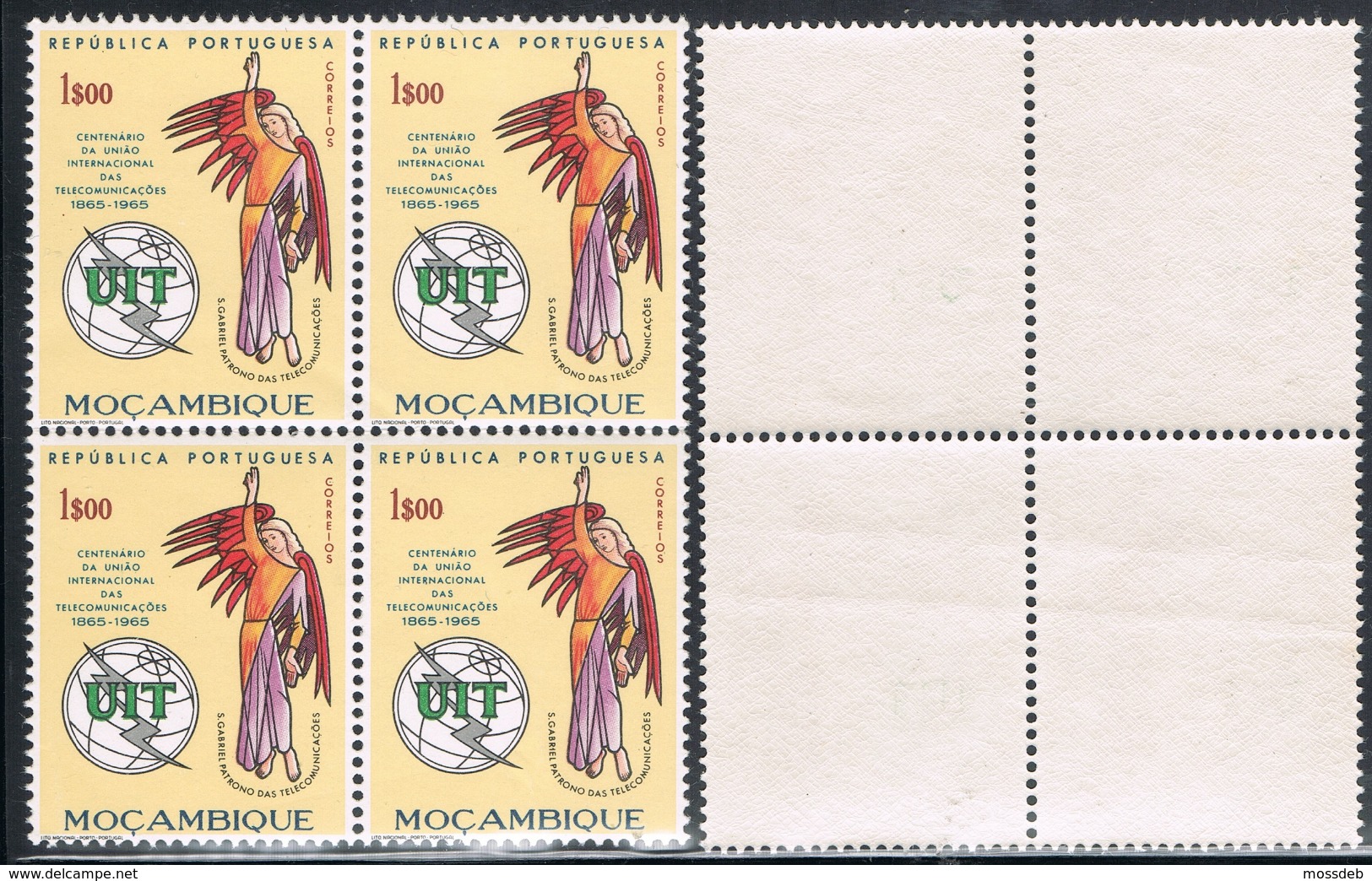 MOÇAMBIQUE  1965   CENTENARIO DA   CENTENAIRE DE LA   CENTENARY OF   U. I. T. - Mozambique