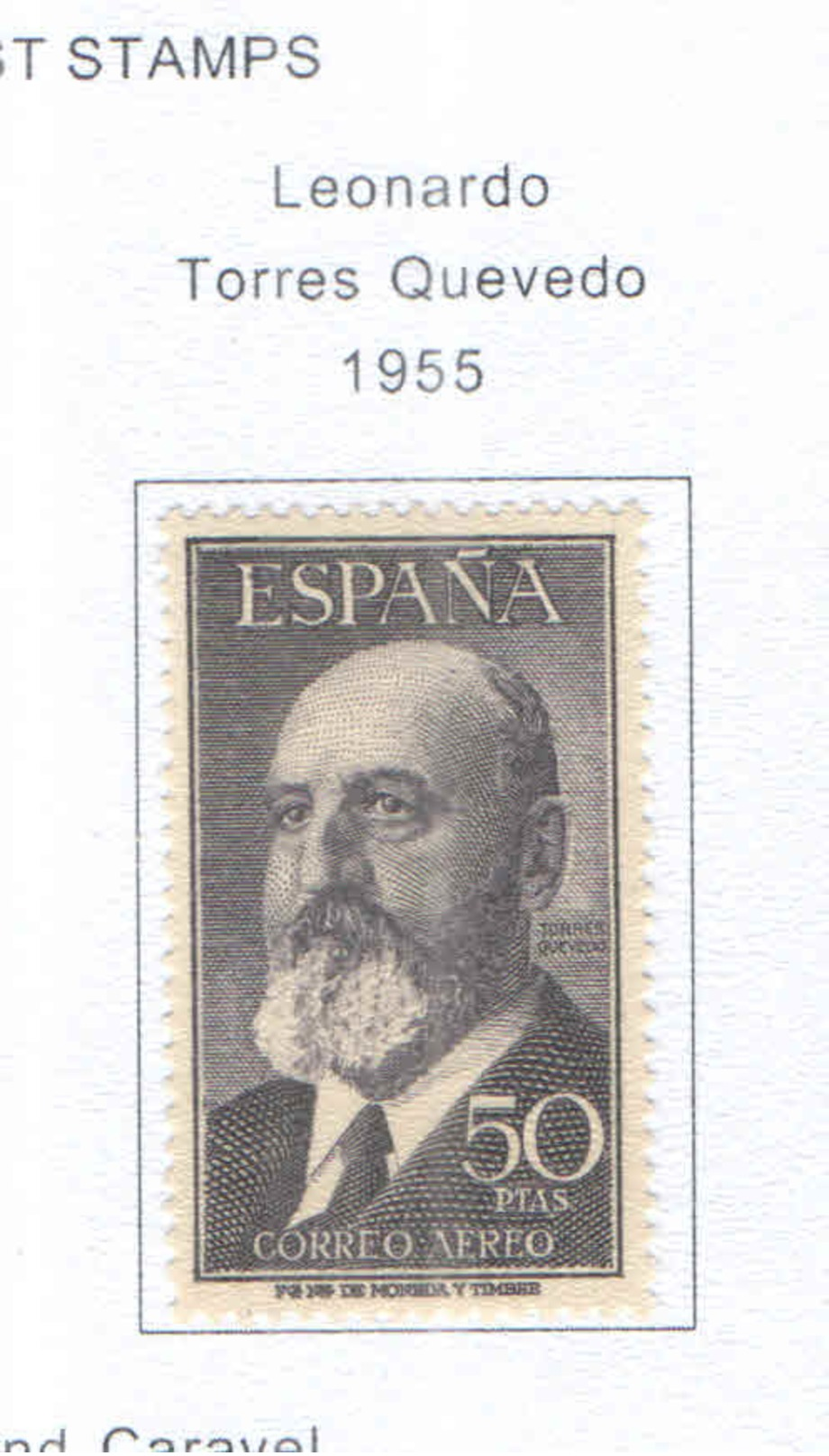 Spagna 1955 Torres Quevedo Valori N.1 Scott.C146+ See Scans - Ongebruikt