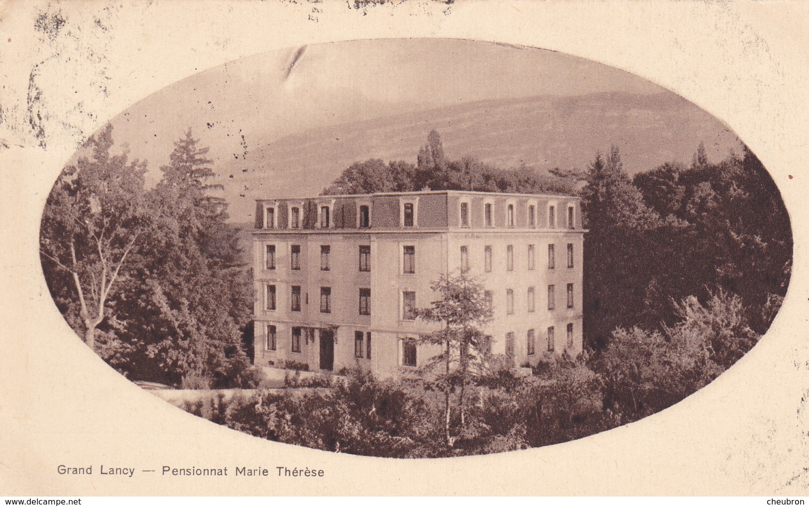 SUISSE . GRAND LANCY . CPA. PENSIONNAT MARIE THÉRÈSE..  ANNÉE  1924 - Lancy