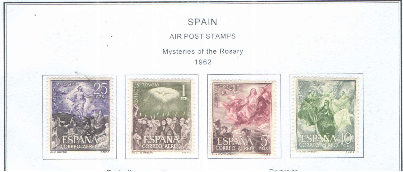 Spagna 1962 Rosario Mistero Valori N.04 Scott.C171/174+ See Scans - Neufs