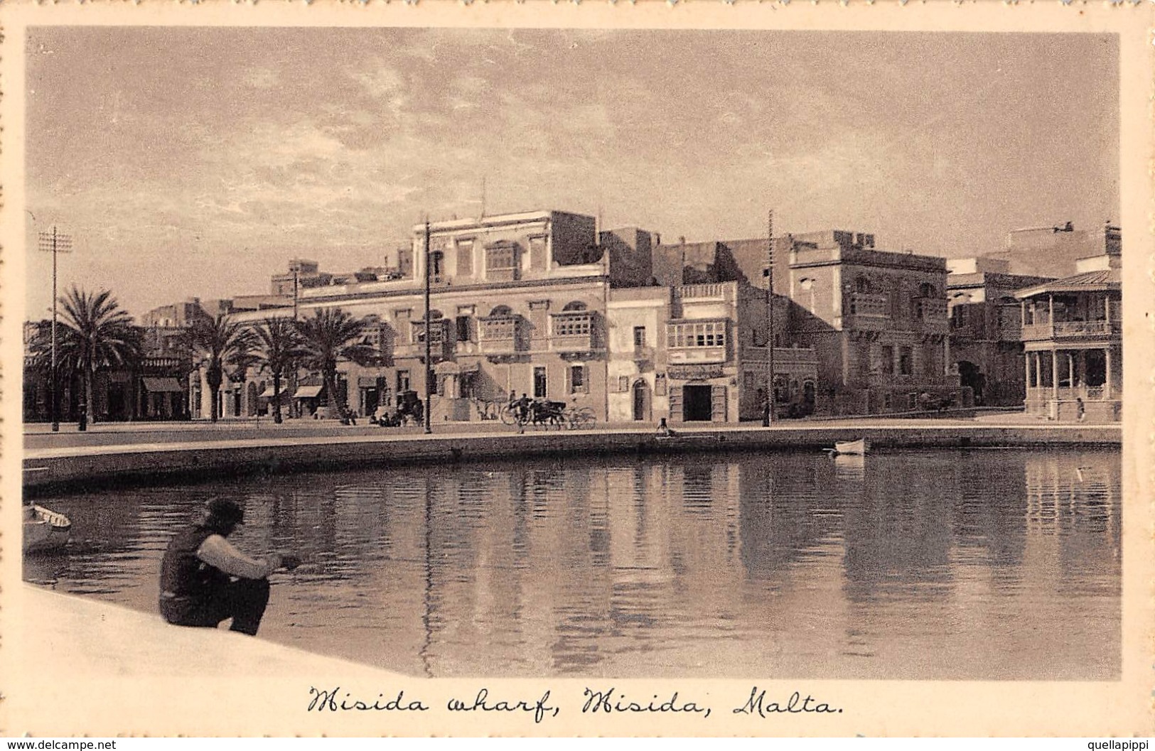 D5822 "MALTA - MISIDA WHARF MISIDA" ANIMATA, CARRO. CART NON SPED - Malta