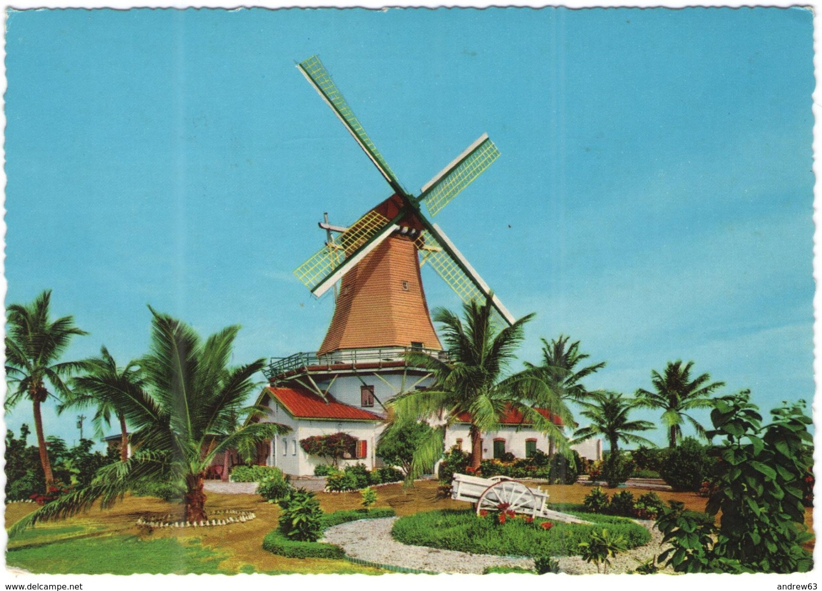 ARUBA - Nederlandse Antillen - 1970 - 20c St Eustatius + Flamme Vacation - View On The Olde Molen - Moulin - Viaggiata D - Aruba