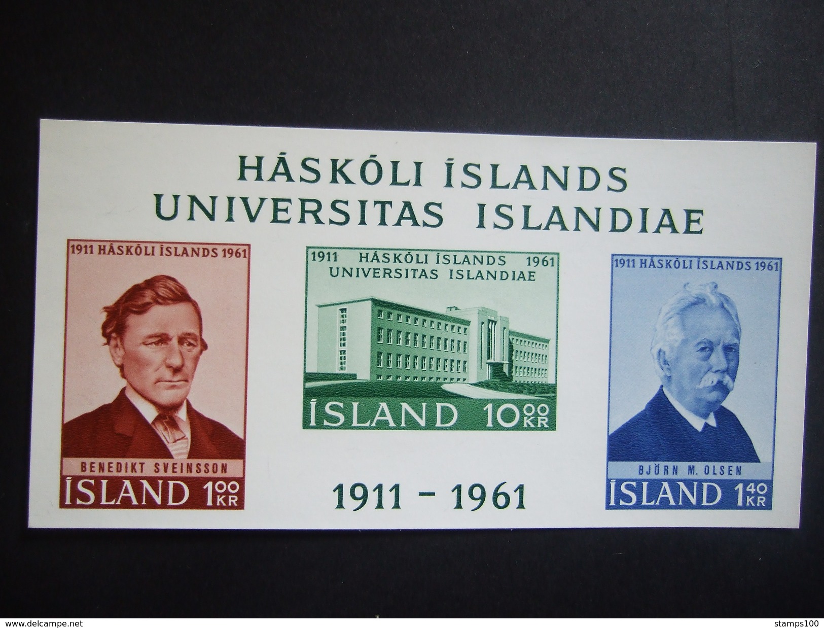 ICELAND 1961 50 YEARS UNIVERSITY OF ISLAND  YVERT BLOC 3 /MICHEL BLOK 3  MNH**   (E4204-035) - Ongebruikt