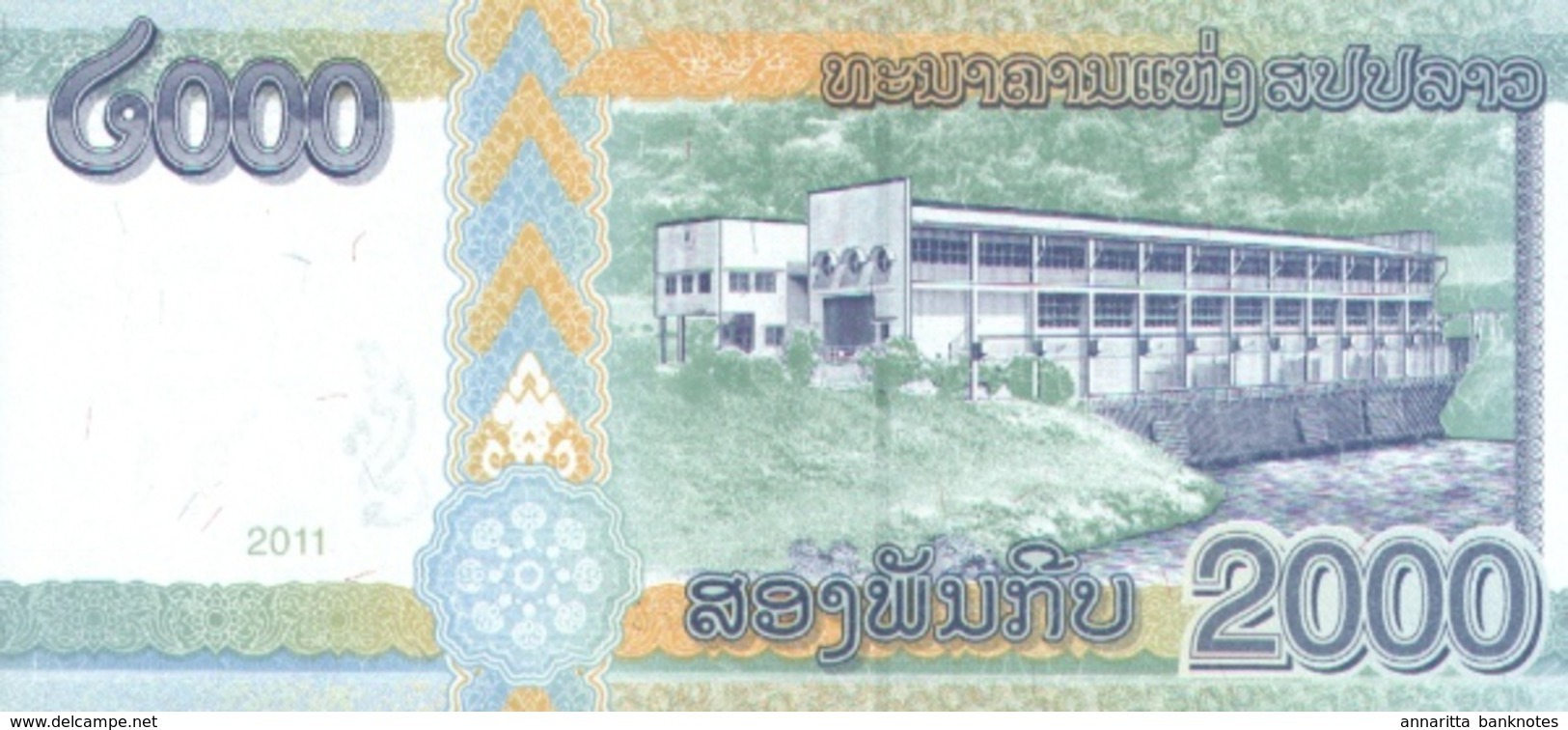 LAOS 2000 KIP 2011 P-41 UNC [ LA517a ] - Laos