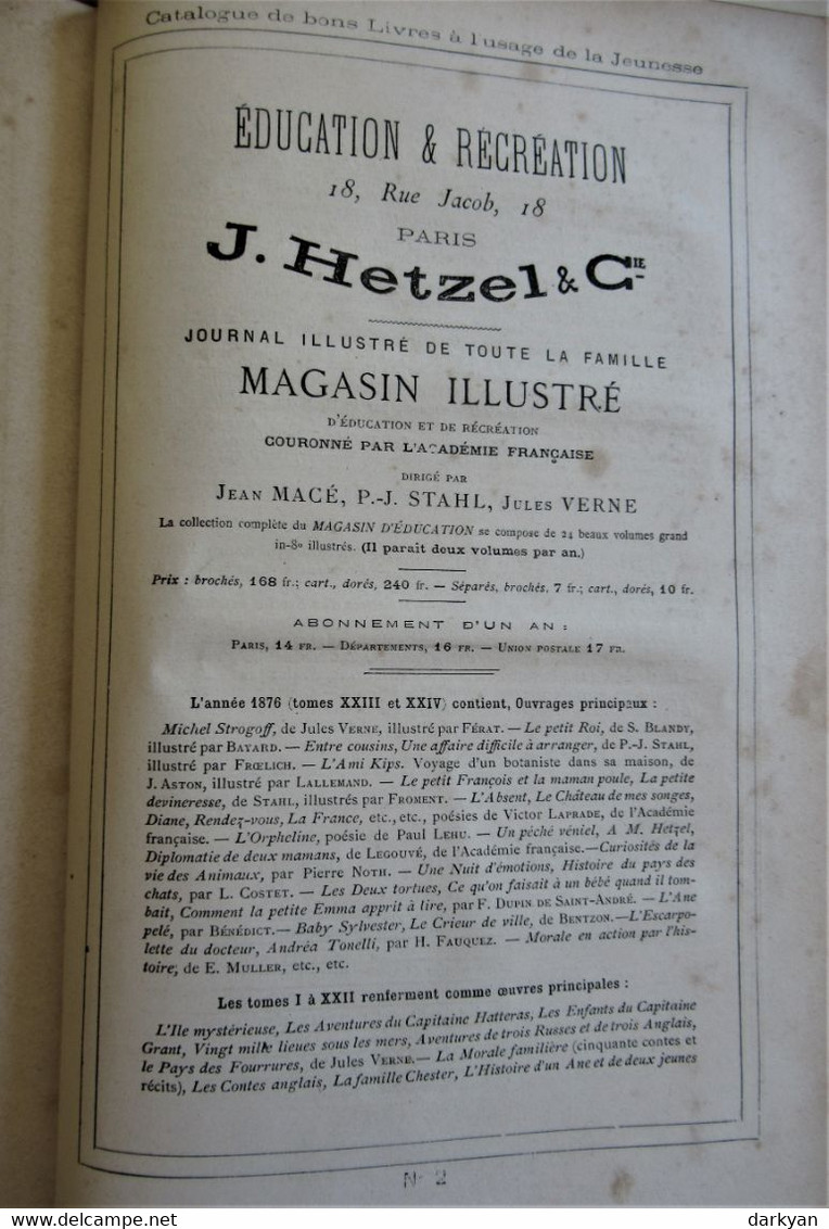 Jules Verne - Michel Strogoff - Hetzel 1876, cartonnage aux harpons, rare en vert!