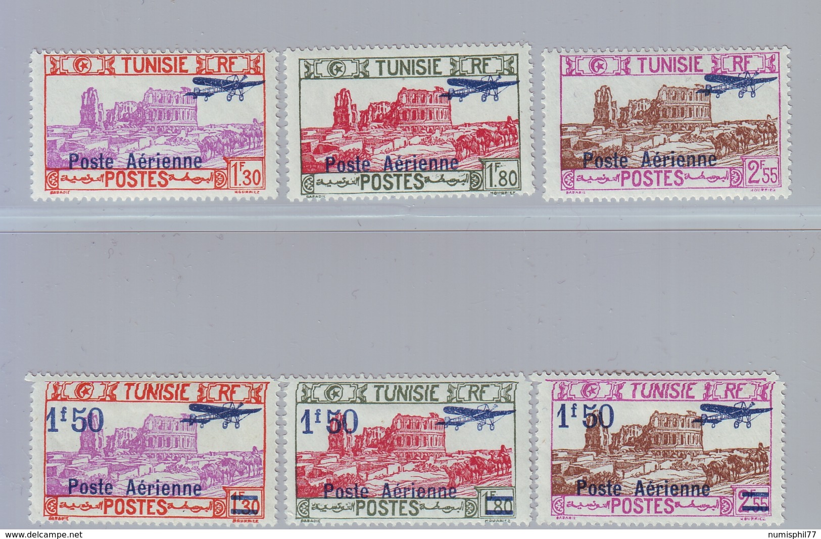 TUNISIE - PA 7/9 + PA 10/12 - Neuf* - Airmail