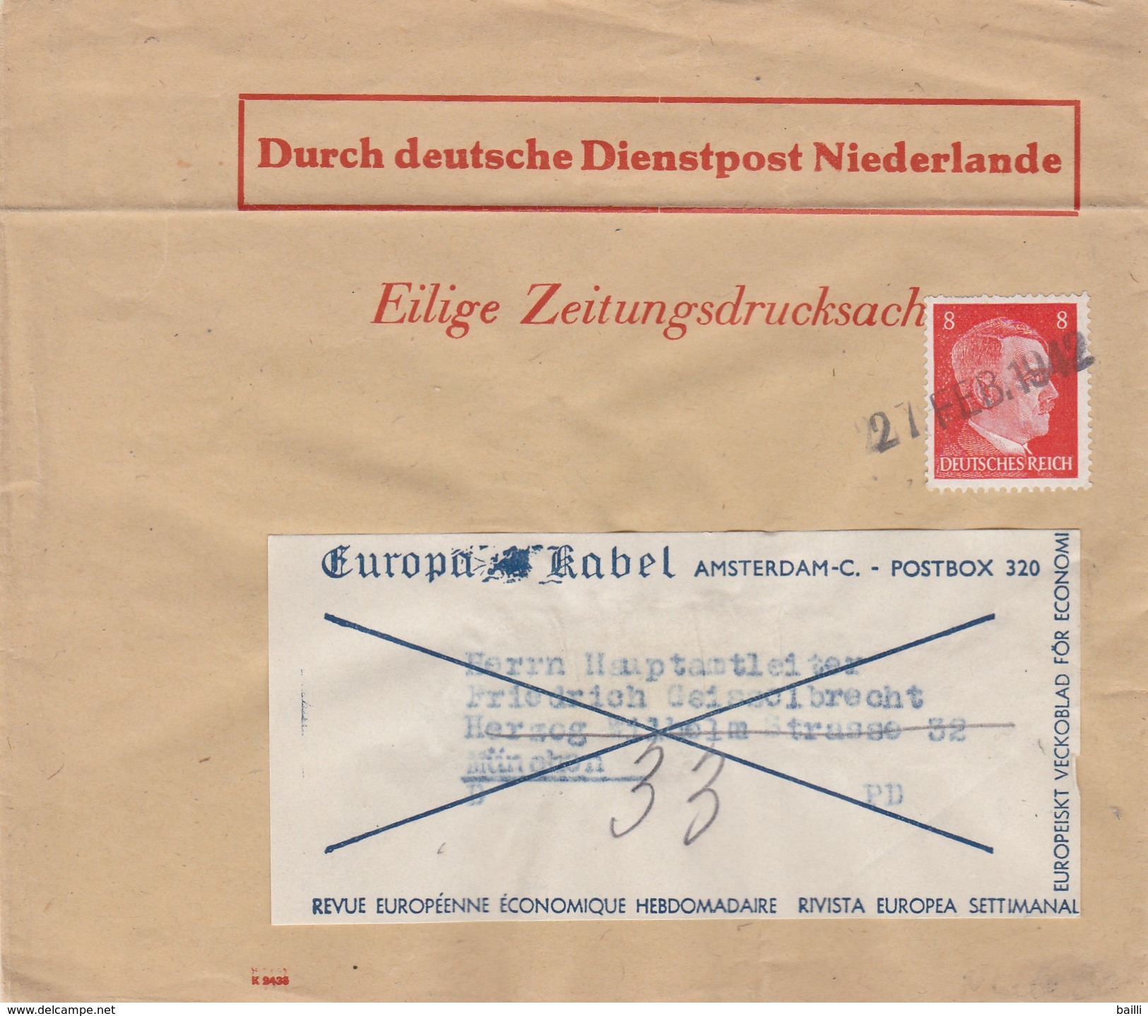 Occupation Allemande Aux Pays Bas Bande De Journal 1942 - Bezetting 1938-45