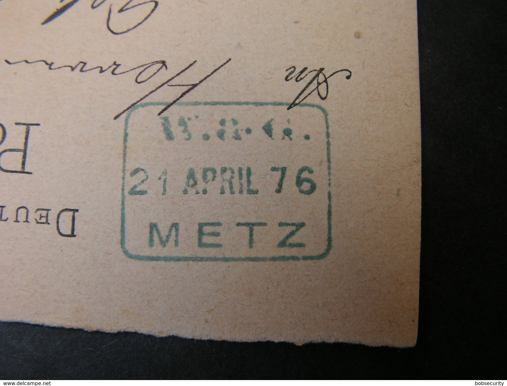 DR Karte Nach Metzt  1876 - Sonstige & Ohne Zuordnung