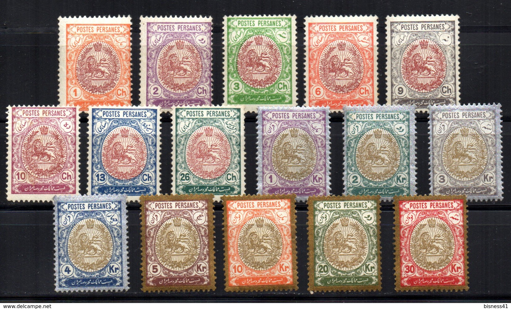 Col 4/ IRAN Postes Persanes 1909 N° 269 à 284 Luxe XX MNH Cote 325&euro; - Iran