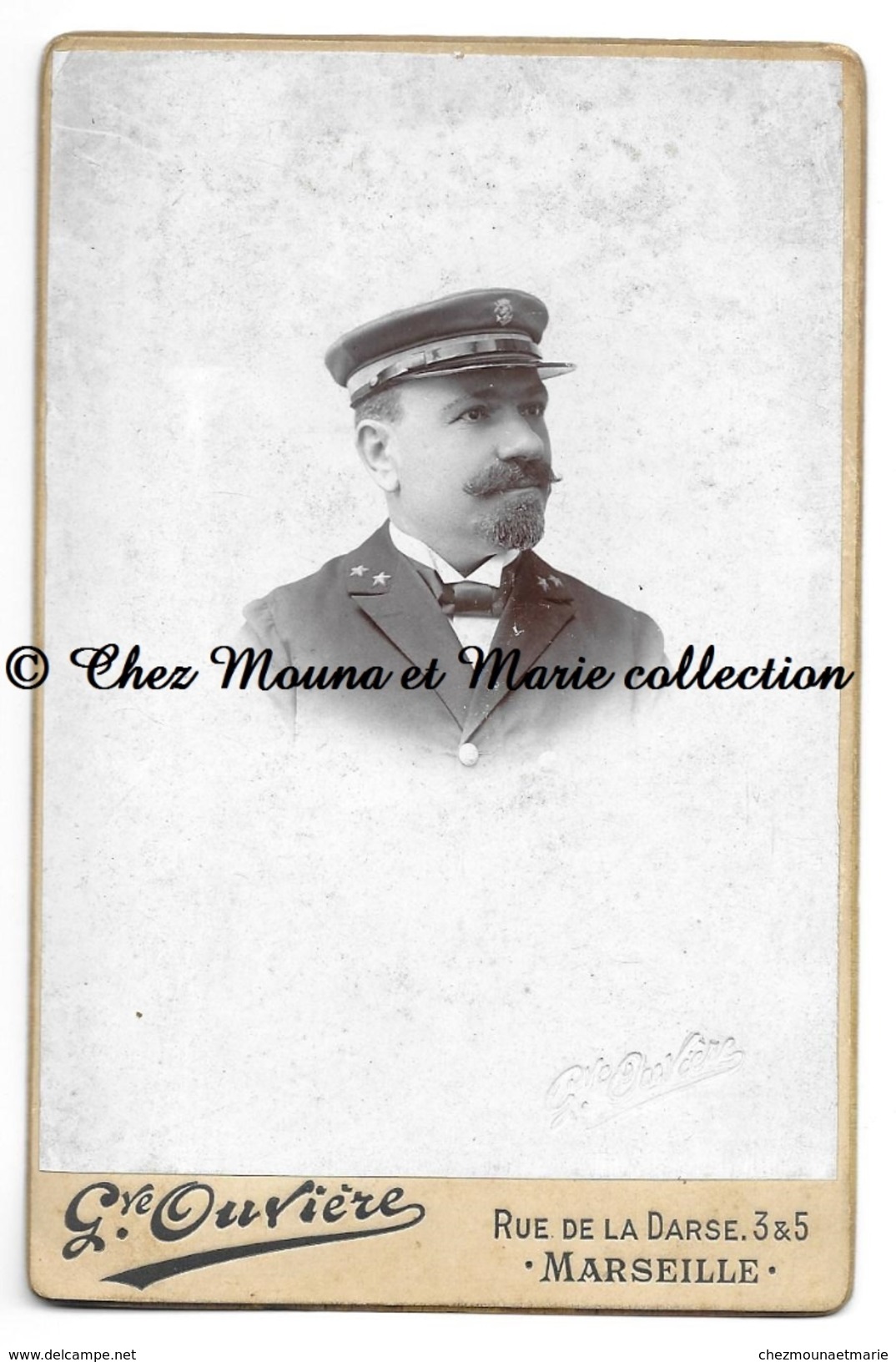 MARSEILLE 1900 - COMMANDANT DE L ORENOQUE PAQUEBOT - A SON LIEUTENANT - SIGNATURE - OUVIERE CDV PHOTO 16.5 X 10.5 CM - Personnes Identifiées