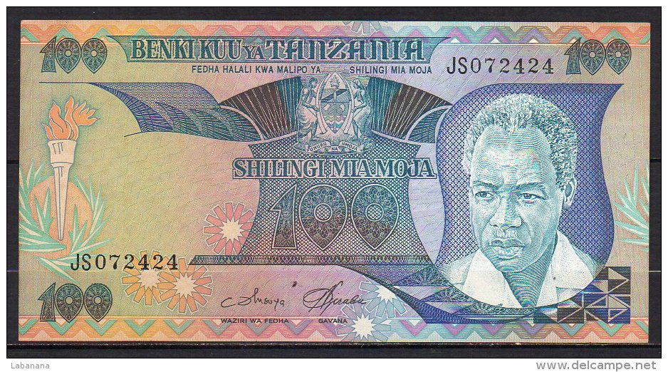 534-Tanzanie Billet De 100 Shillings 1986 JS072 Sig.3 Neuf - Tanzanie