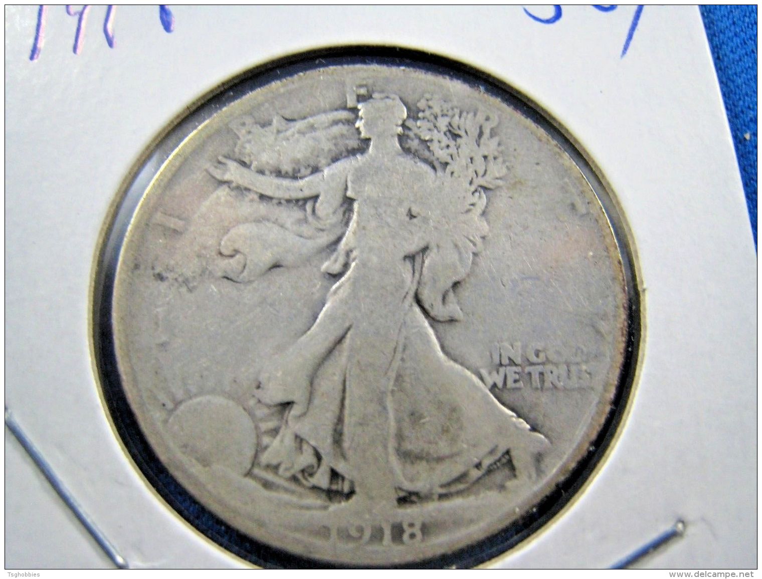 1918  WALKING LIBERTY HALF DOLLAR                 (sk50-5,6, Or 7) - 1916-1947: Liberty Walking