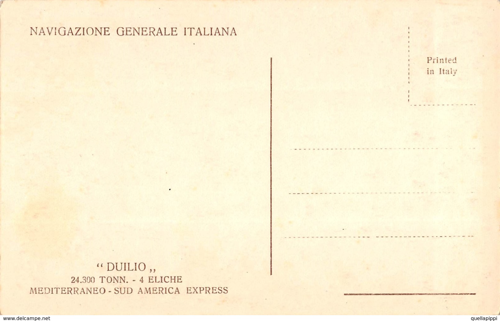 05825 "TRANSATLANTICO DUILIO 24300 TONN-4 ELICHE -MEDITERRANEO-SUD AMERICA EXPRESS-NAVIGAZ.GENERALE ITALIA" CART SPED - Banks